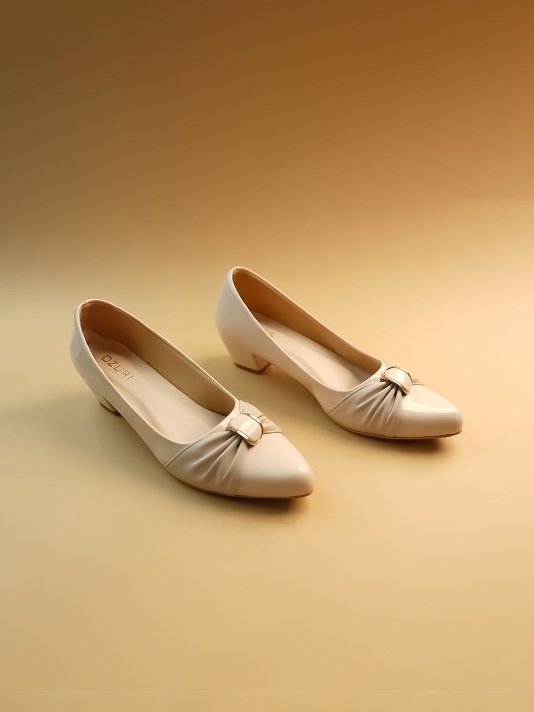 

Ozuri Party Block Pumps with Bows, Beige