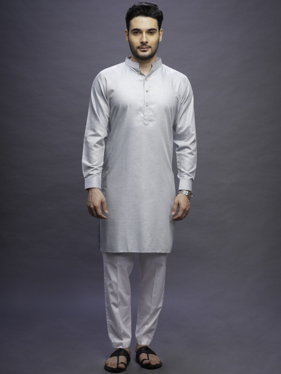 

MASHROO Mandarin Collar Straight Kurta, Green