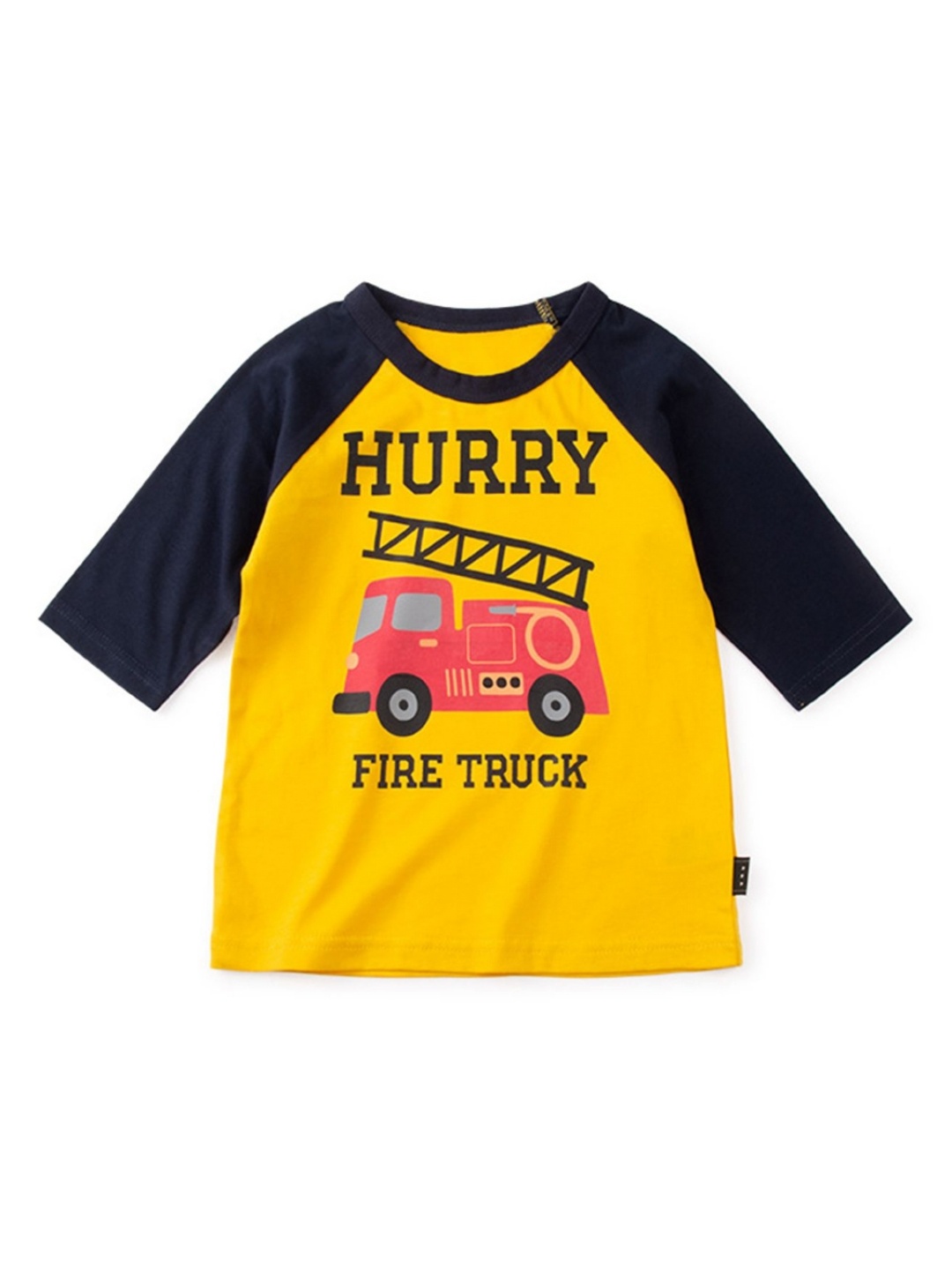 

LULU & SKY Boys Graphic Printed Round Neck Cotton T-shirt, Yellow