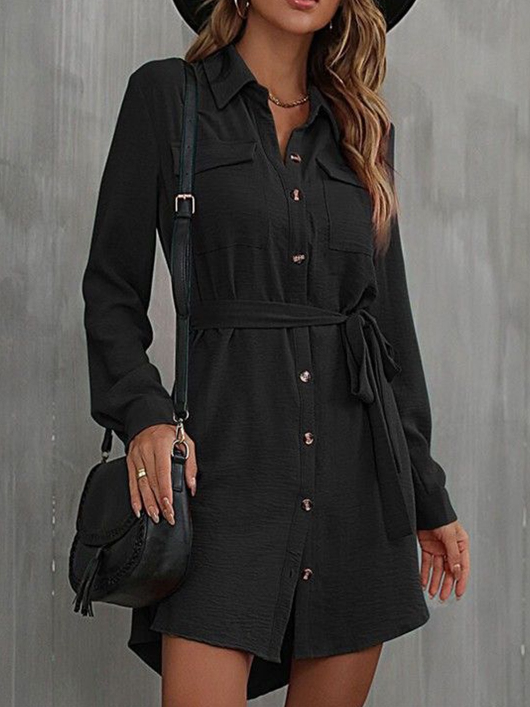 

HERE&NOW Shirt Dress, Black