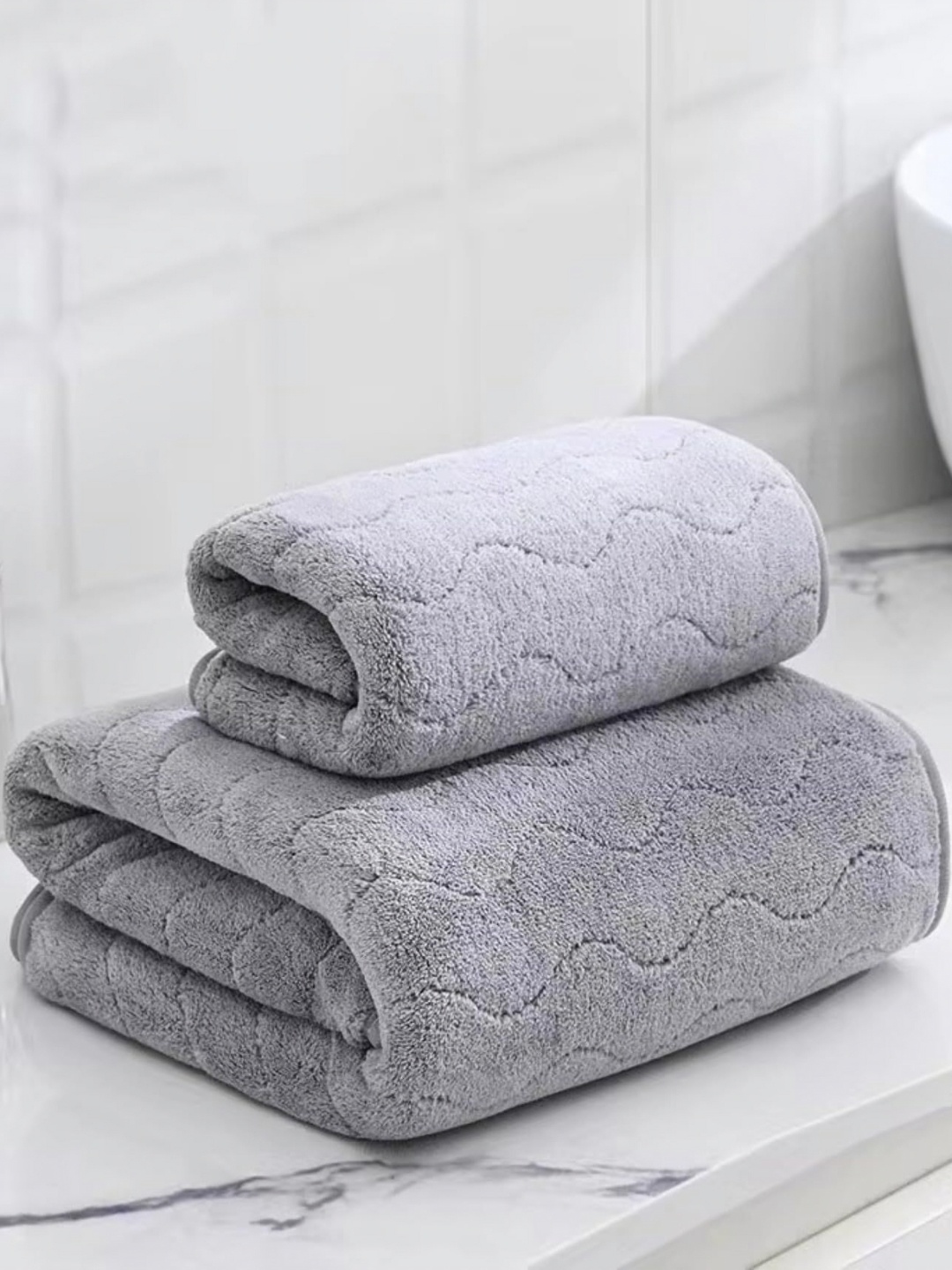 

HomeCloud Grey 2 Piece Terry Cotton 400 GSM Towel Set