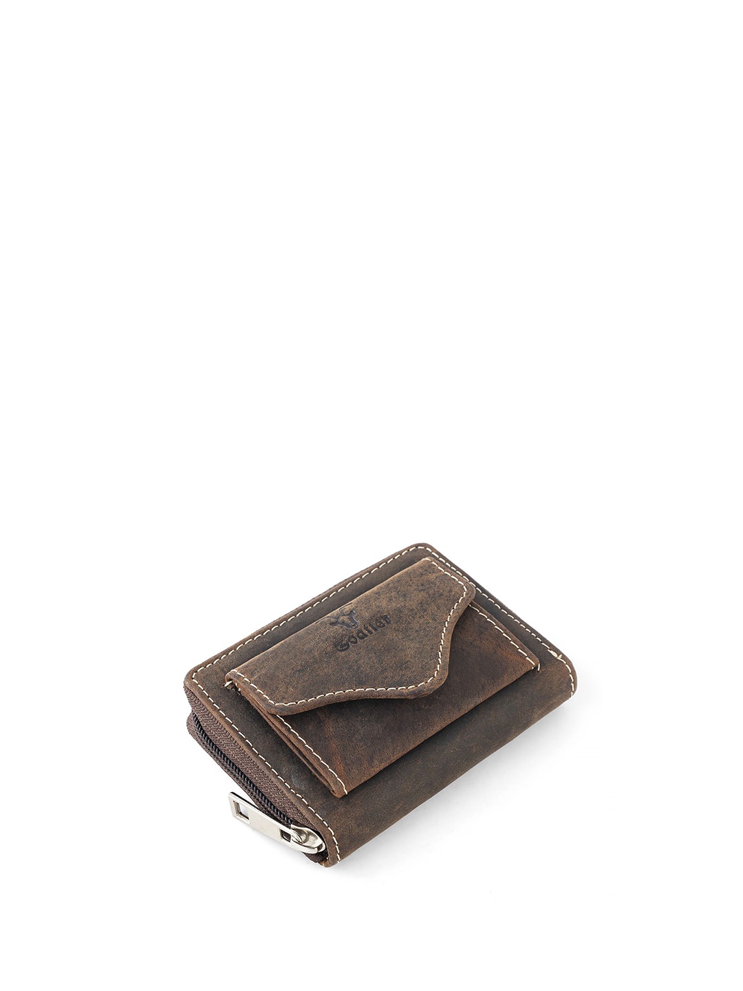 

Goatter Women Leather Zip Around Wallet, Brown