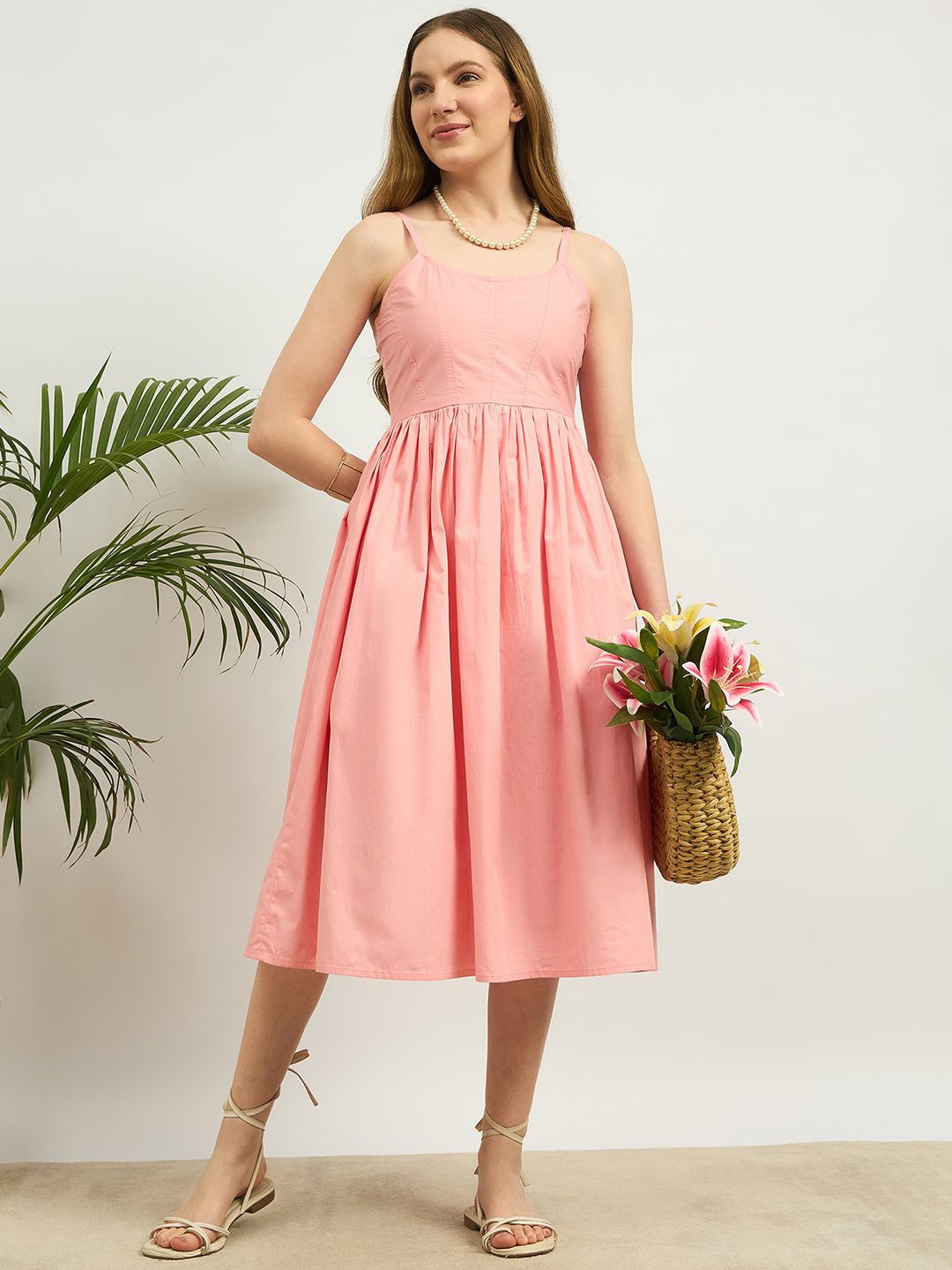 

ZUMMER Fit & Flare Midi Dress, Pink