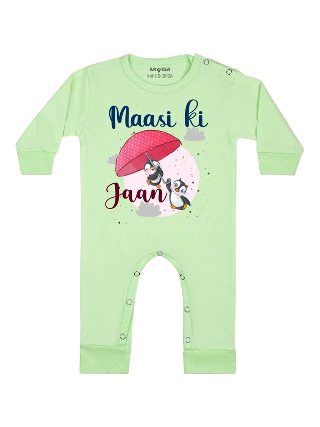 

Arvesa Kids Maasi Ki Jaan Printed Baby Romper, Green