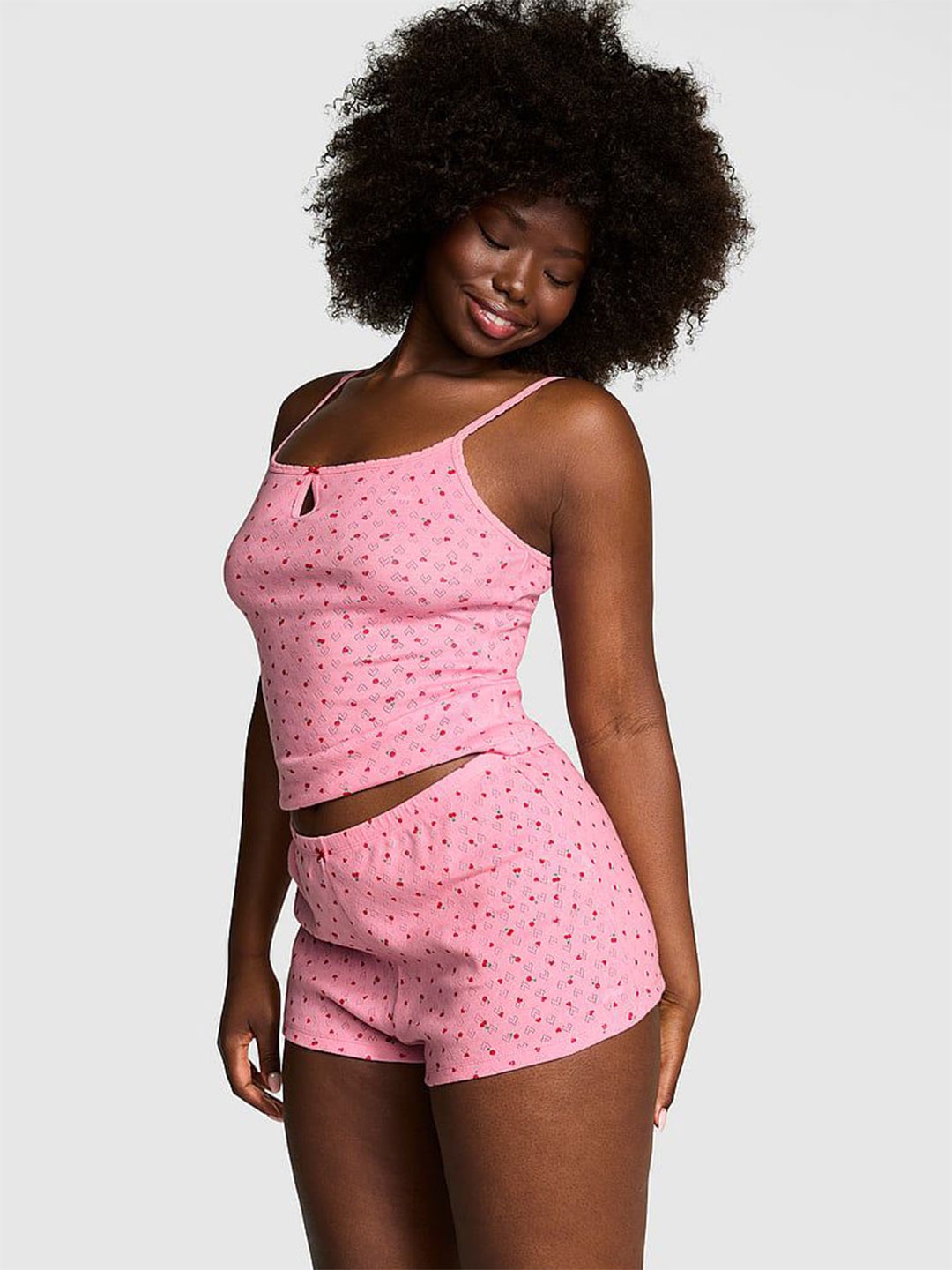 

Victoria's Secret Women High-Rise Printed Lounge Shorts, Pink