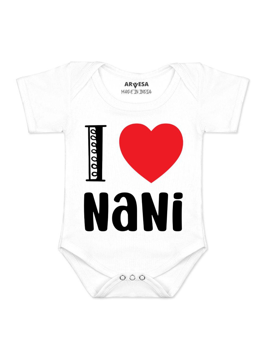 

Arvesa I Love Nani Printed Romper, White