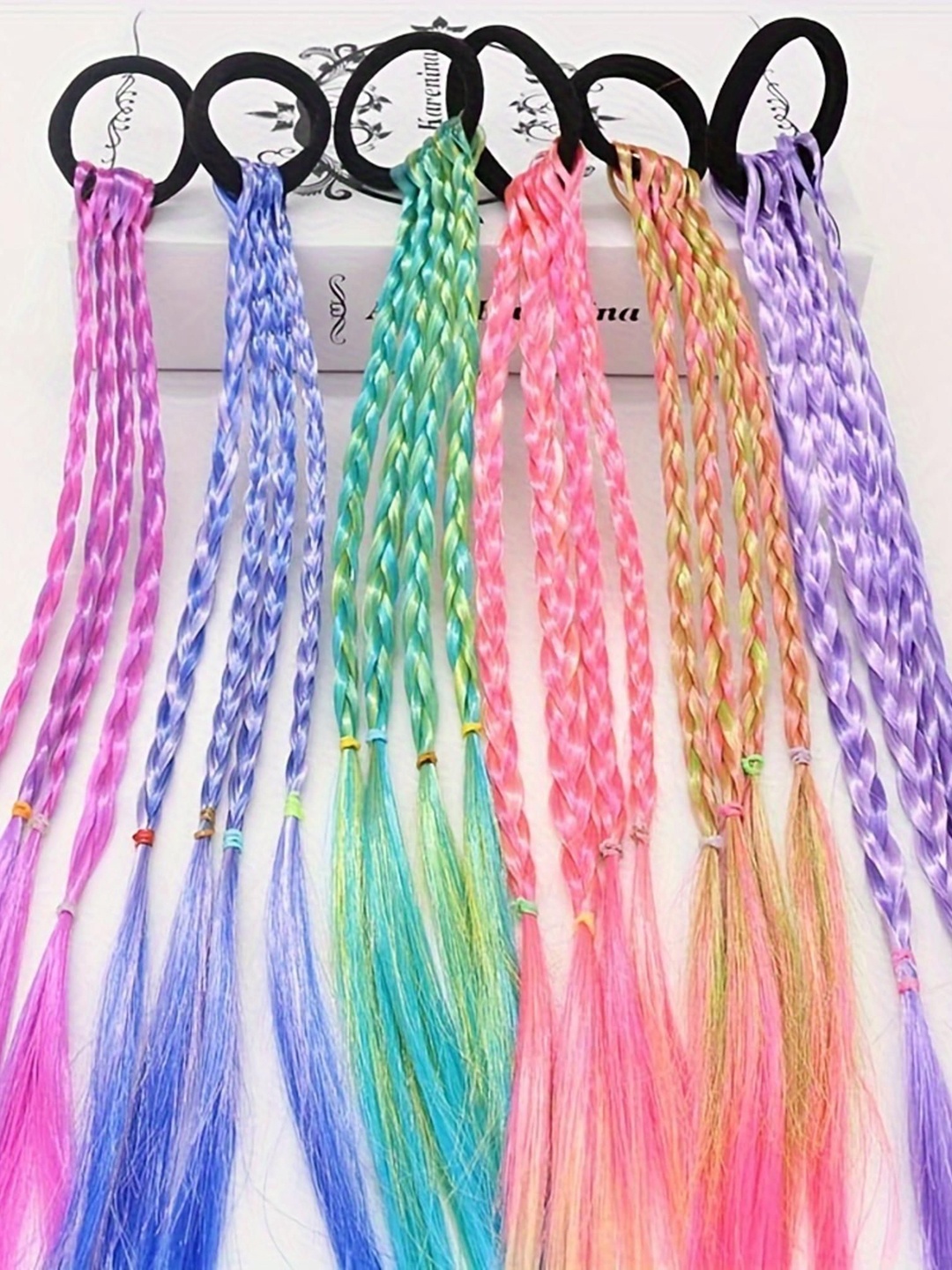 

LYTIX Clip In Straight Colorful Braided Ponytail - Purple - 18 Inch, Assorted