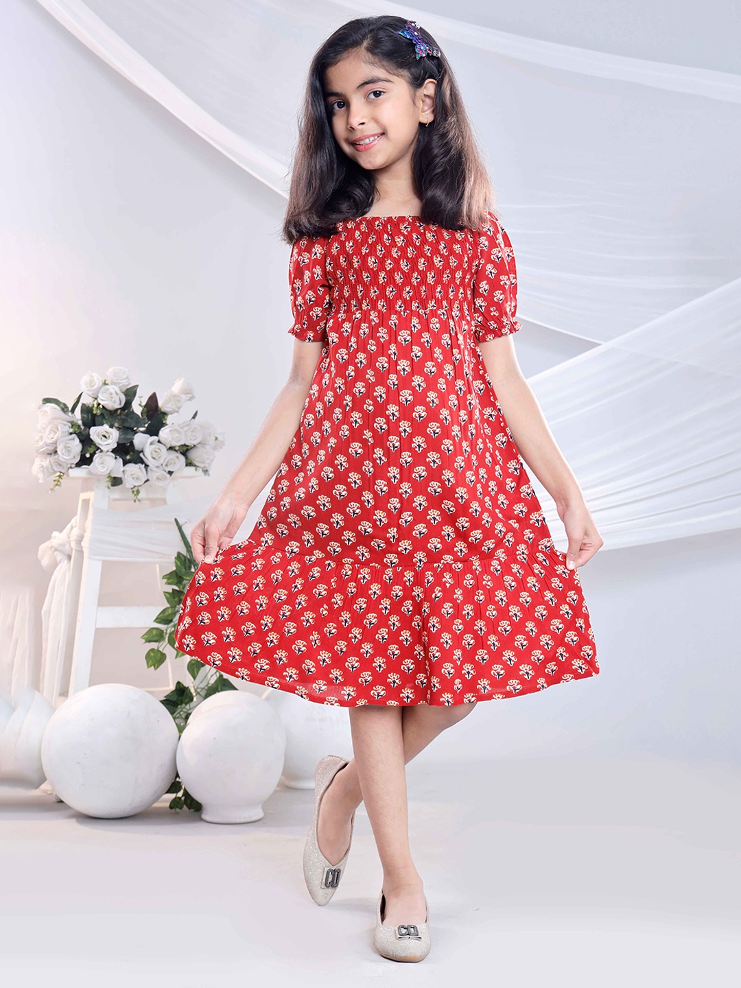 

misbis Floral Print Fit & Flare Dress, Red