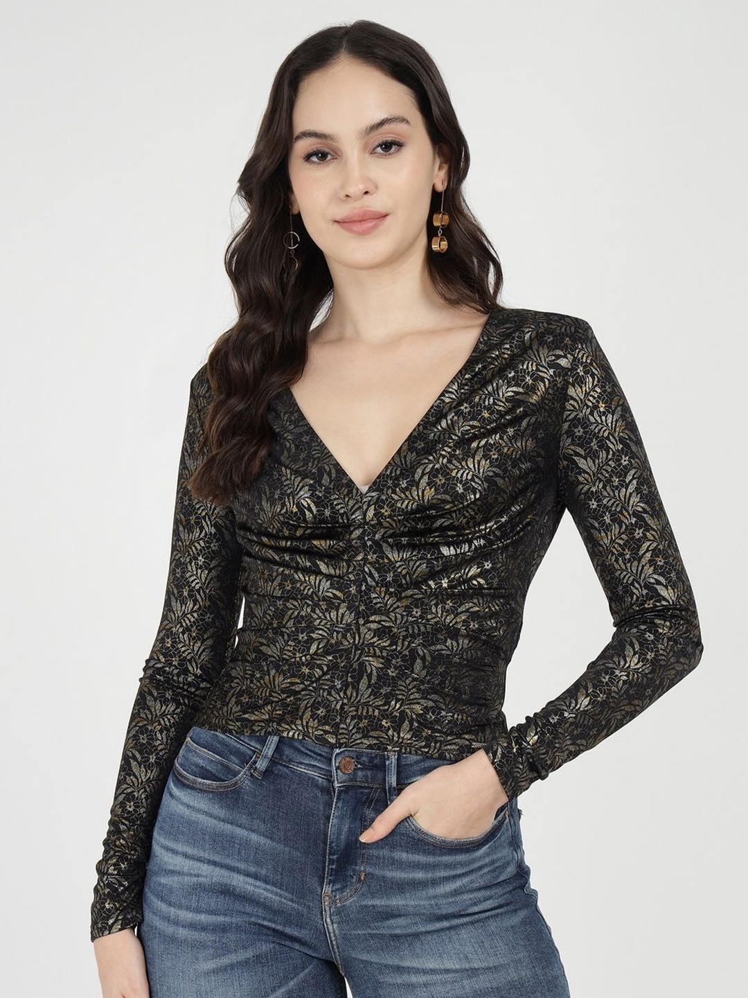 

GUESS Print Top, Black