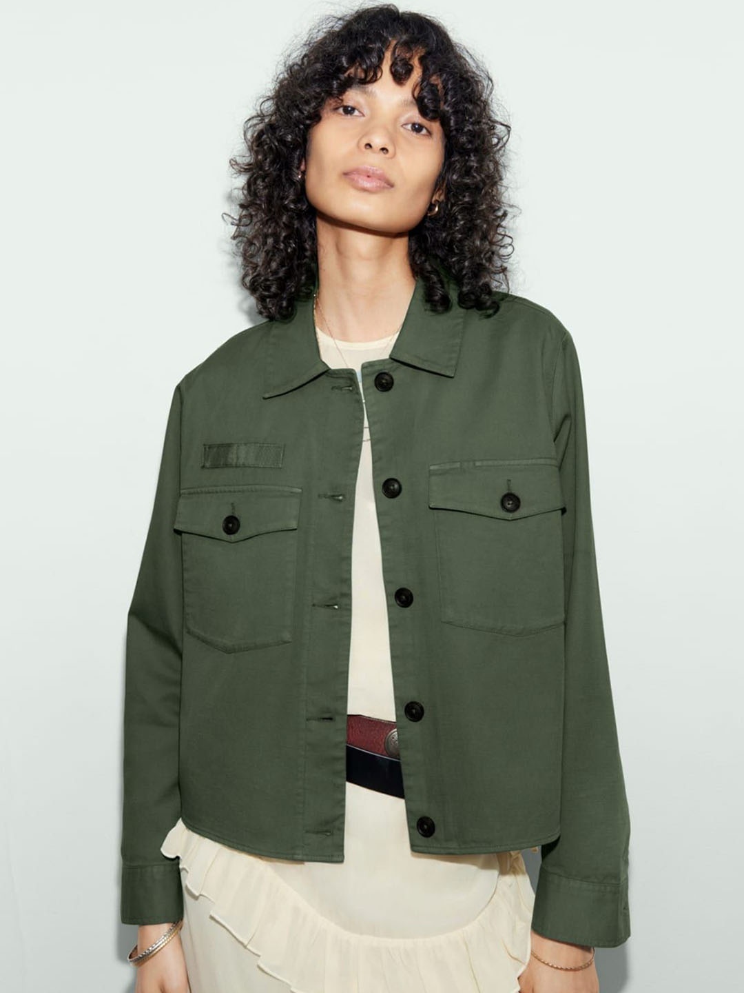 

Marks & Spencer Women Longline Open Front Jacket with Embroidered, Green