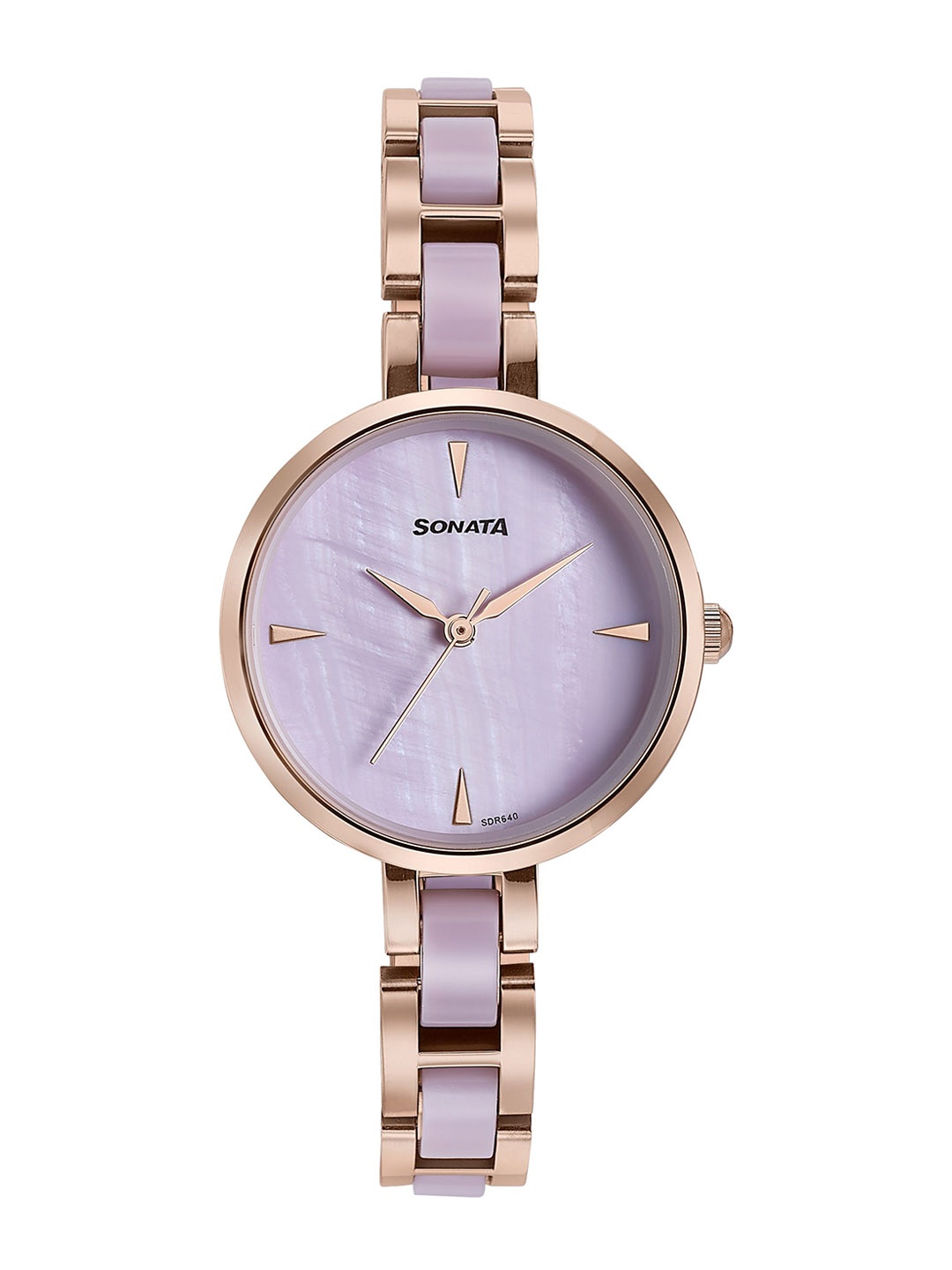 

Sonata Women Embellished Dial & Stainless Steel Straps Analogue Watch 87064KD03, Purple