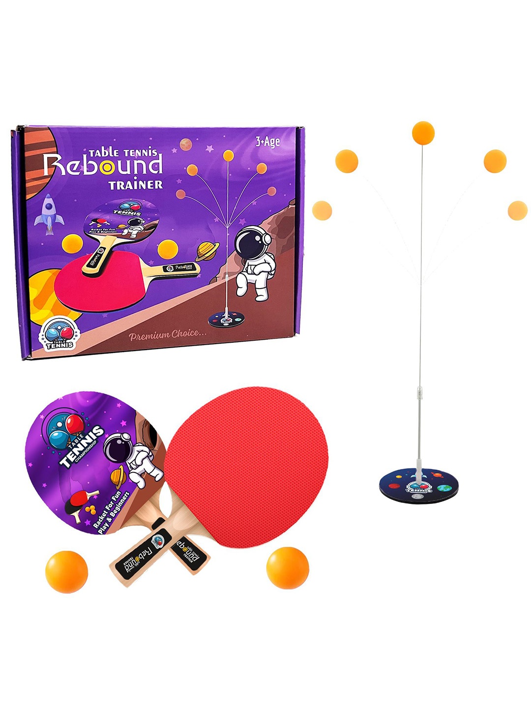 

OPINA Set of 2 Durable Bats & Table Tennis Ping Pong Balls Kits, Red