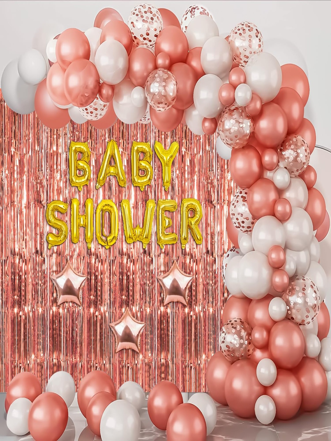 

Special You 66 Pcs Peach & White Baby Shower Decor