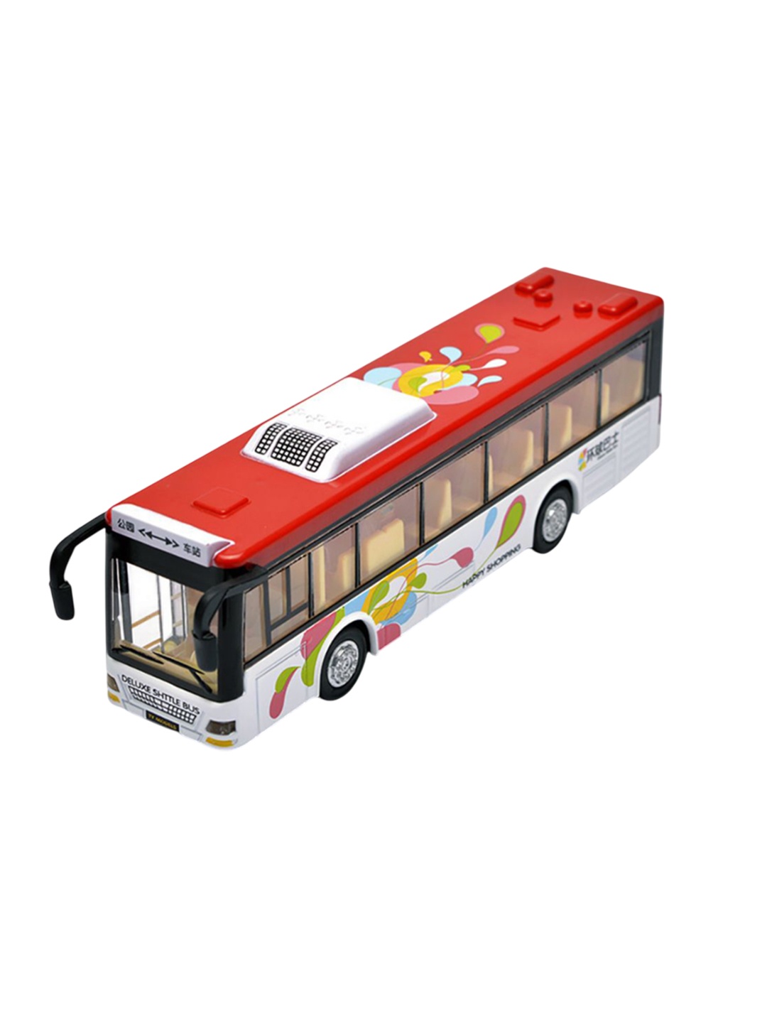 

UKAXA Kids Double Decker Light Music Open Door Collection Bus Vehicle, Red