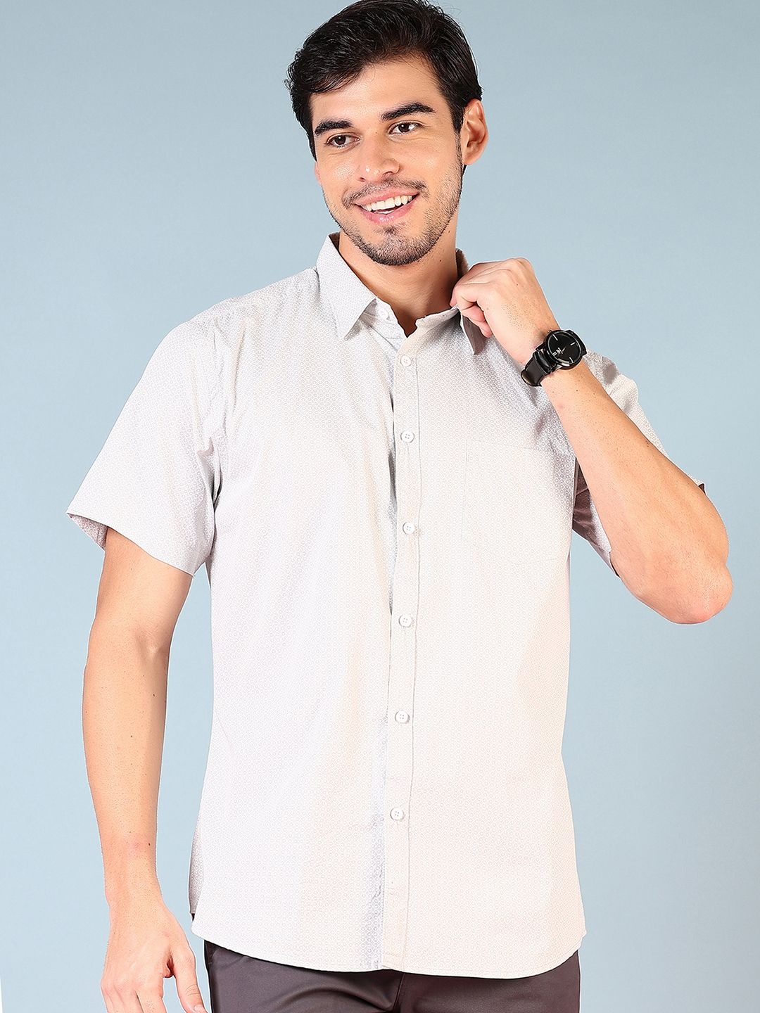 

V-Mart Men Opaque Printed Casual Shirt, Grey
