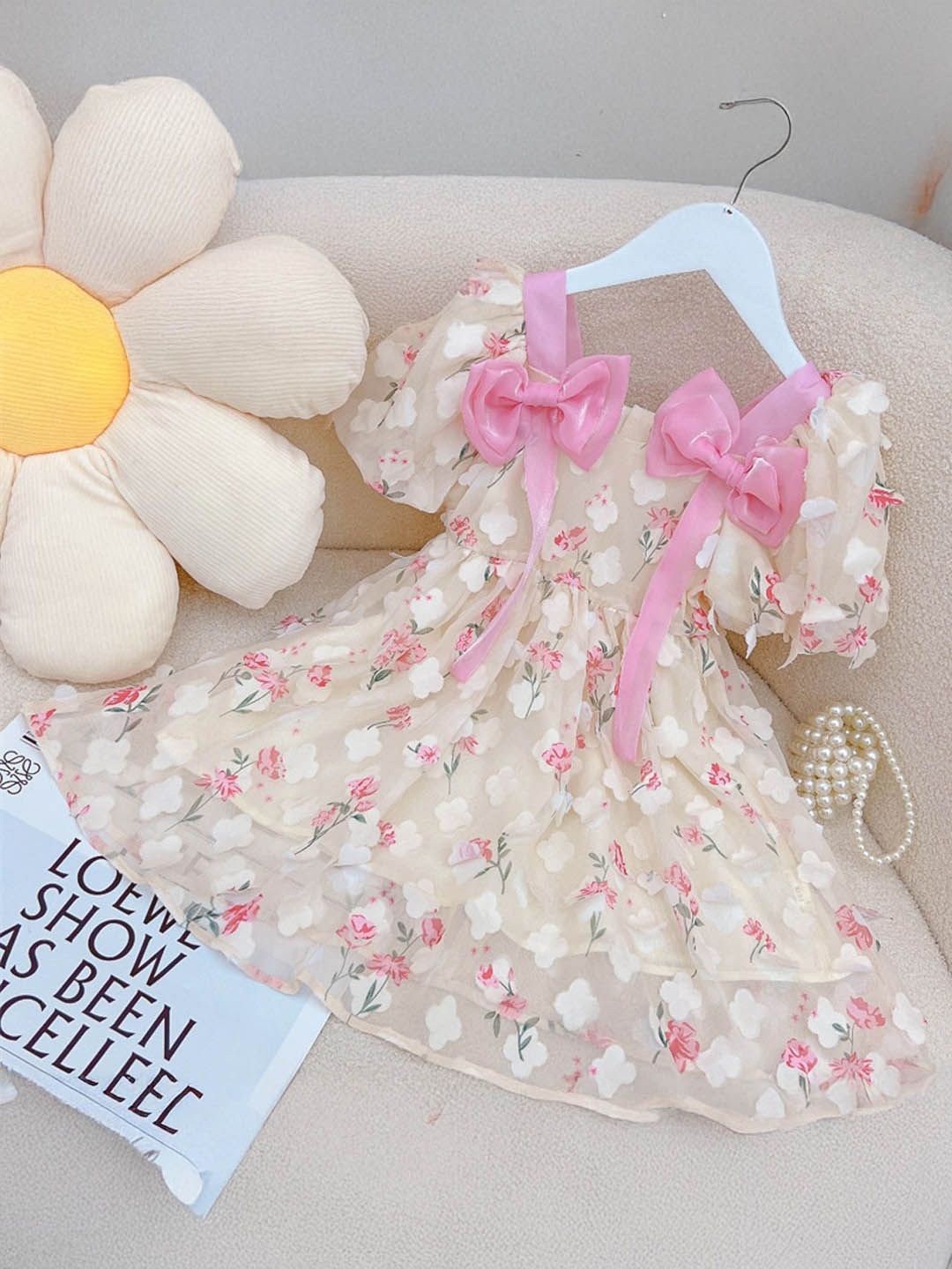 

Xsole Floral Print Fit & Flare Dress, Off white