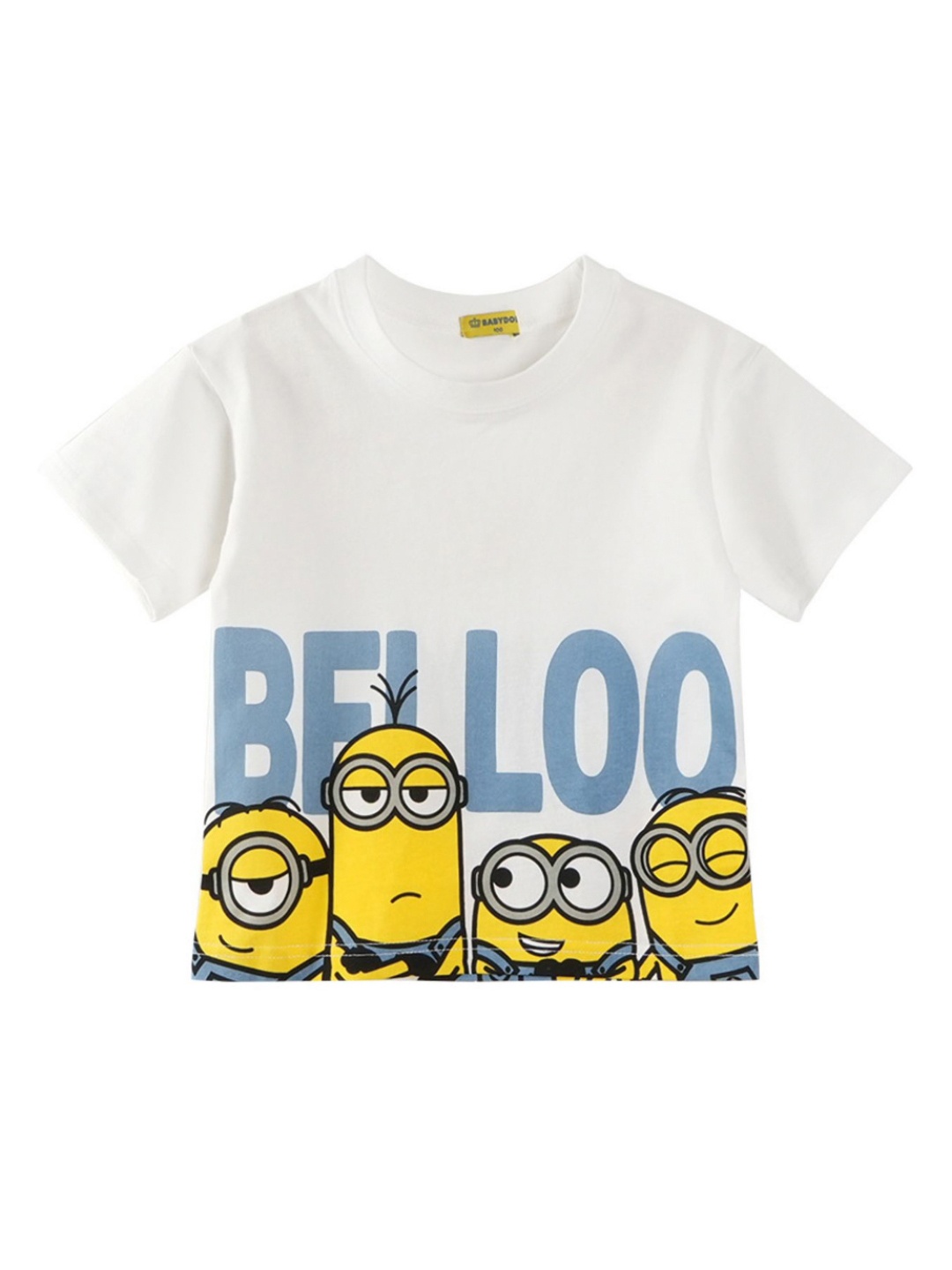 

LULU & SKY Girls Minions Graphic Printed Round Neck Cotton T-shirt, White