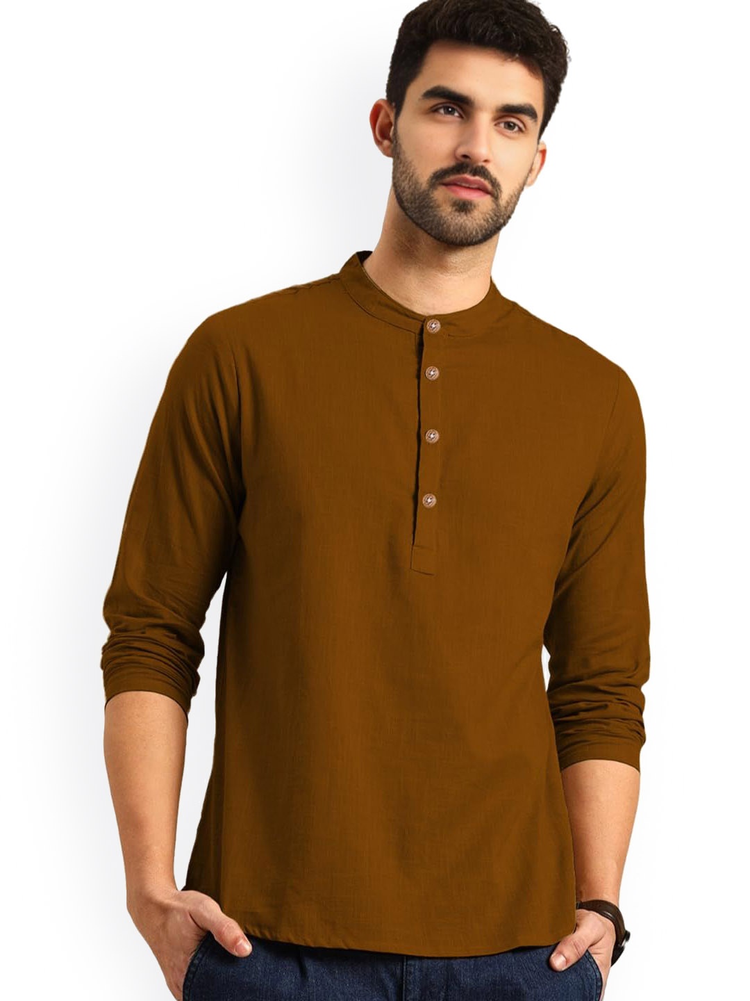 

univibe Men Kurta, Gold