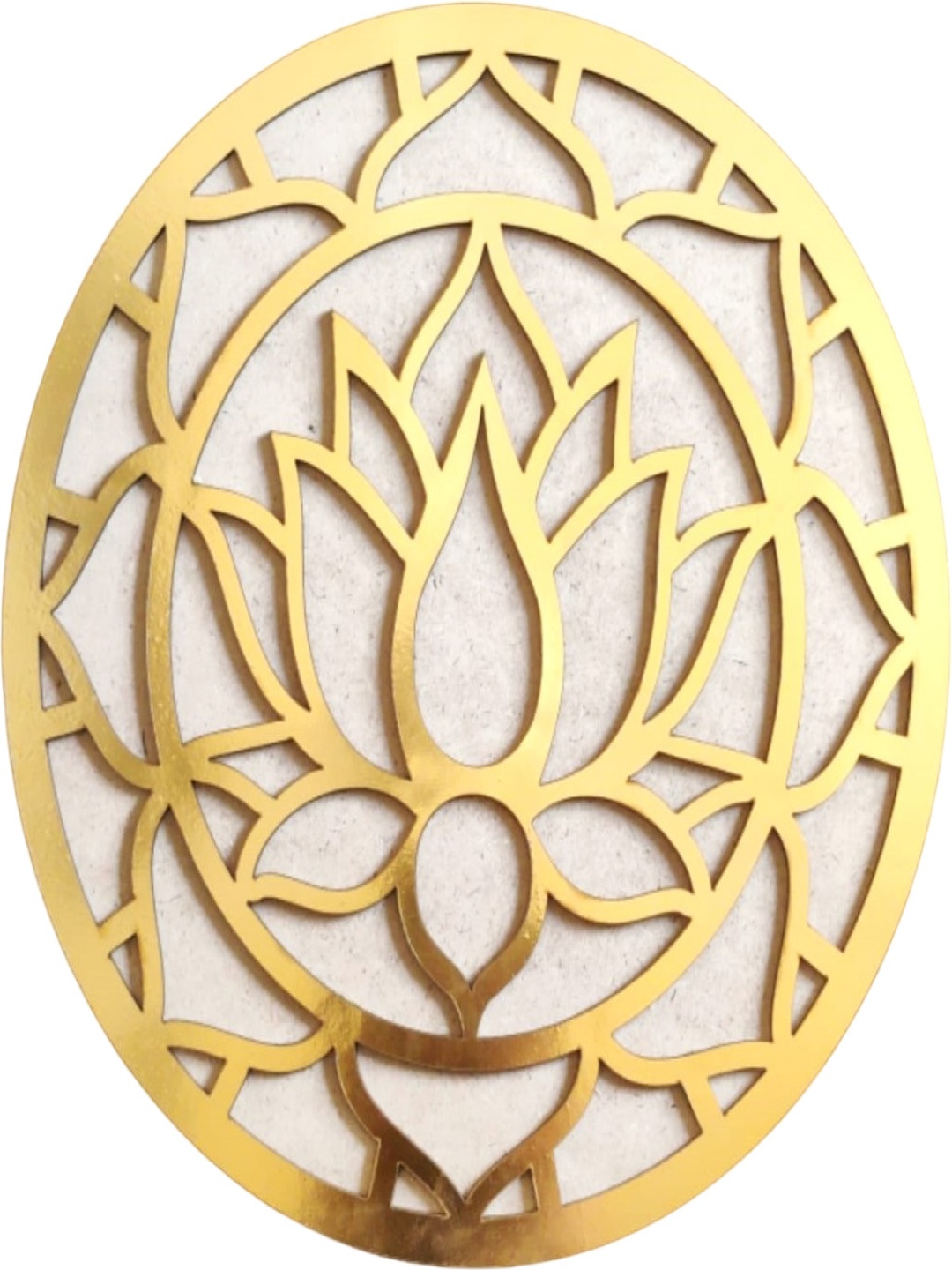 

Special You 1-Pc Brown Textured Lotus Rangoli Stencil, Gold