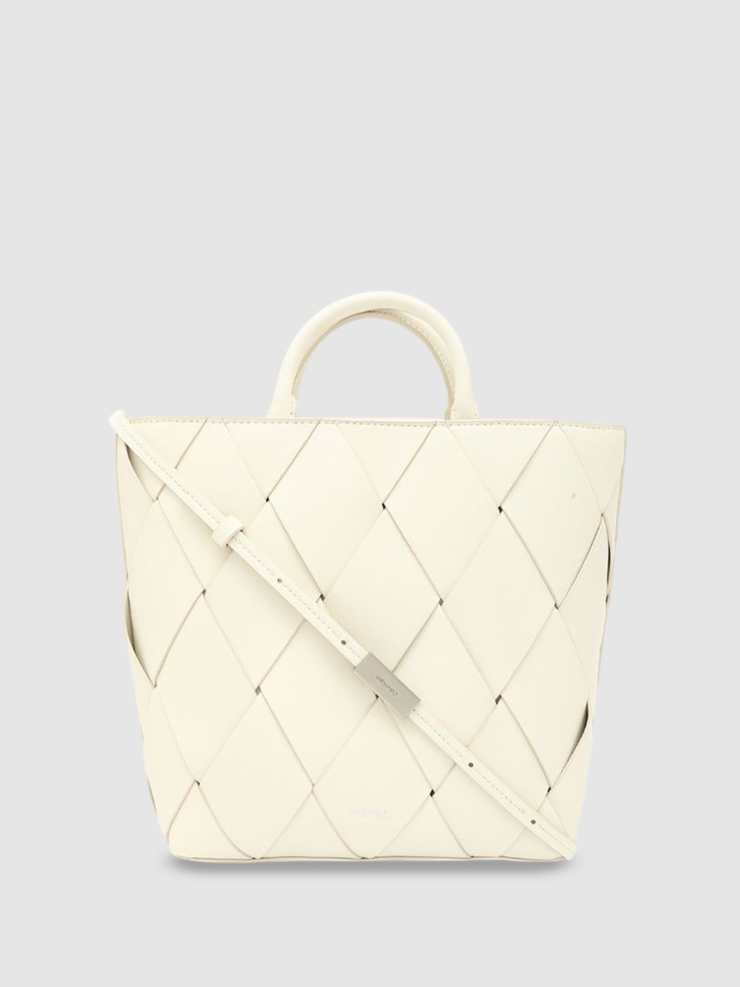 

Calvin Klein PU Shopper Tote Bag, Off white