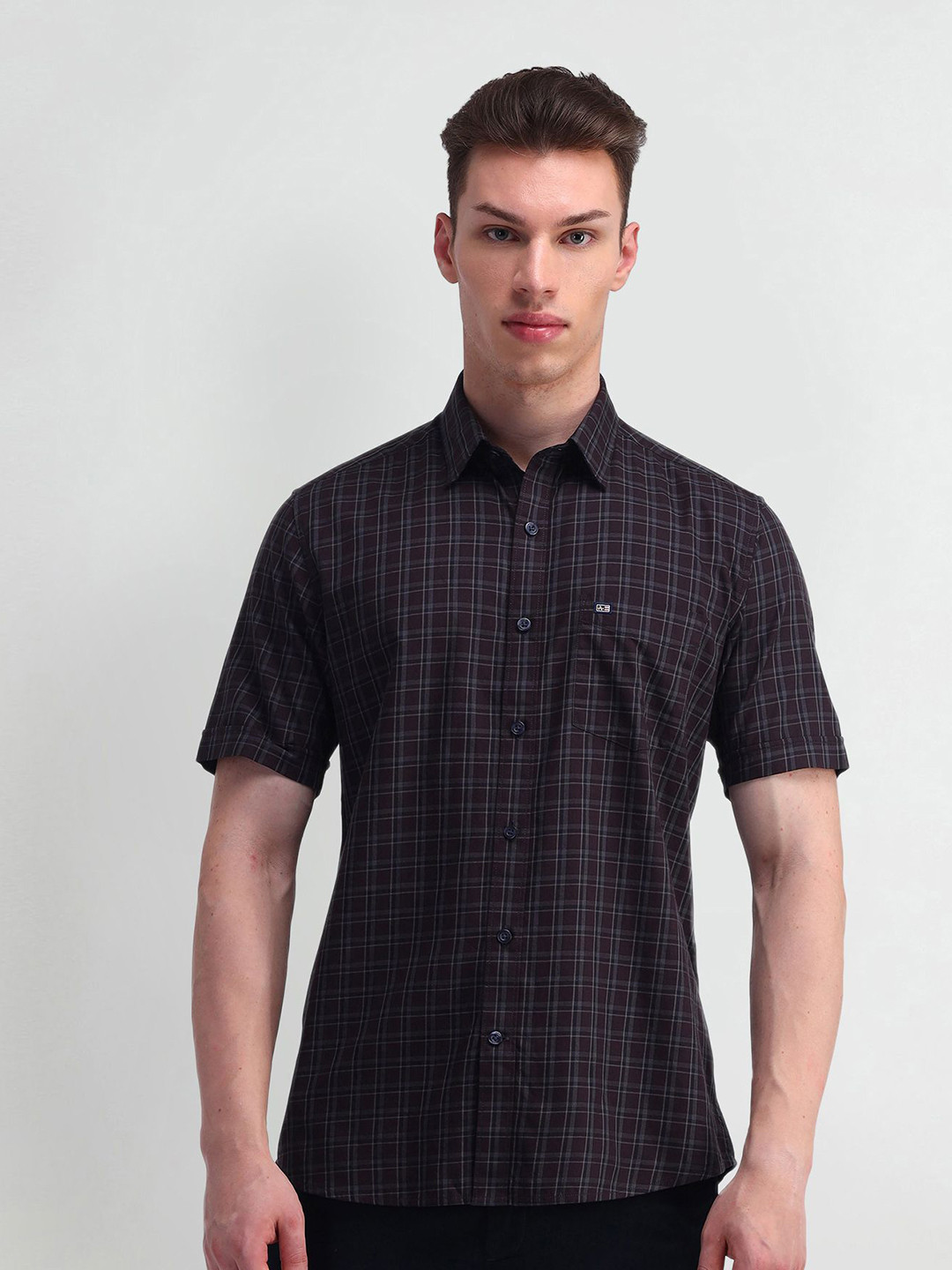 

Arrow Sport Men Classic Opaque Checked Casual Shirt, Purple