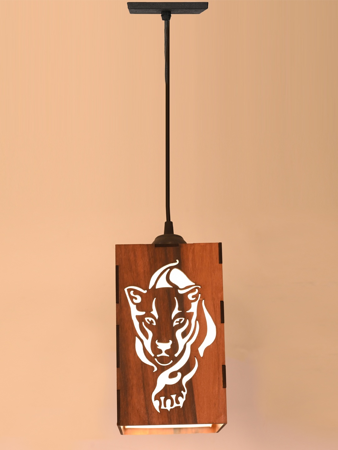 

Gojeeva Brown & White Textured Contemporary Ceiling Lamp