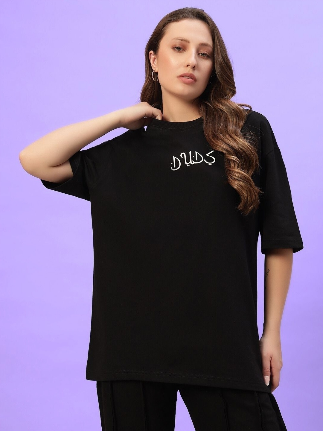 

WEARDUDS Women Printed Tropical T-shirt, Black