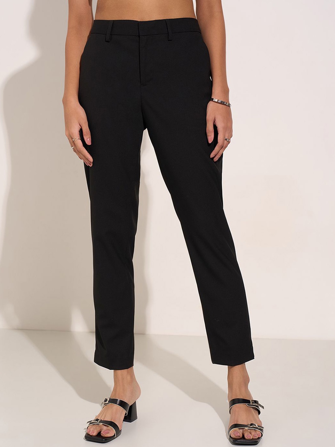 

Annabelle by Pantaloons Women Slim Fit Trousers, Black