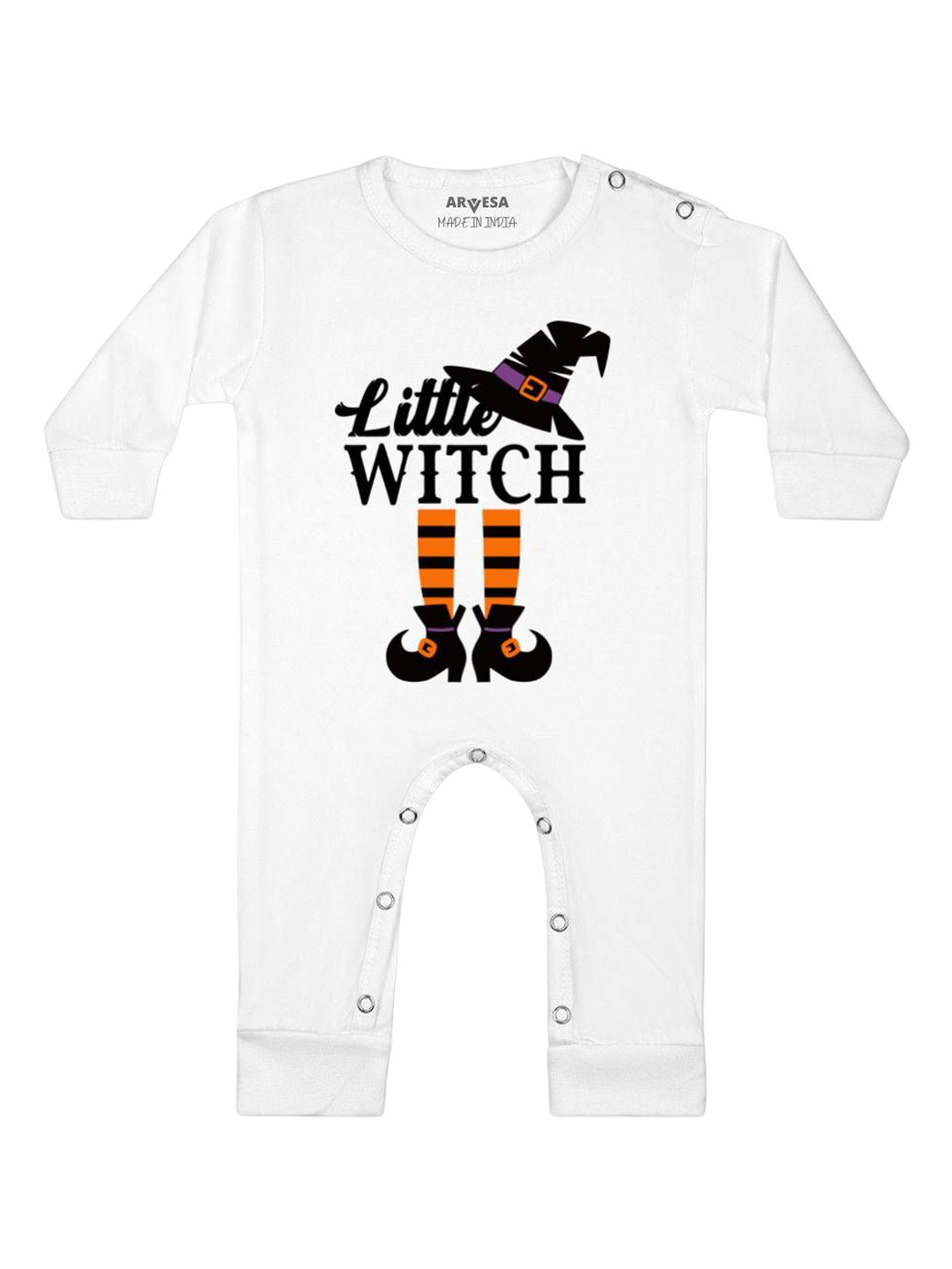 

Arvesa First Halloween Printed Baby Romper, White