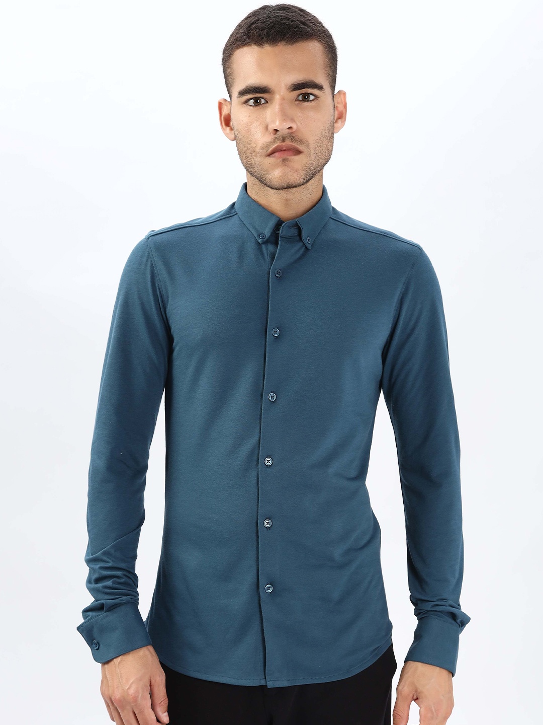 

BLUE TYGA Men Comfort Opaque Casual Shirt, Teal