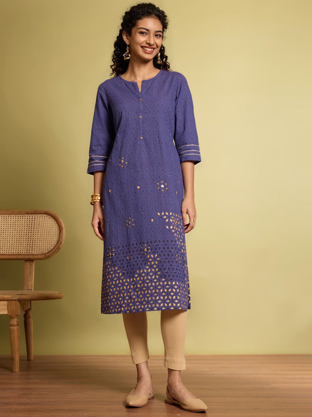 

Taneira Women Ethnic Motifs Printed Kurta, Blue