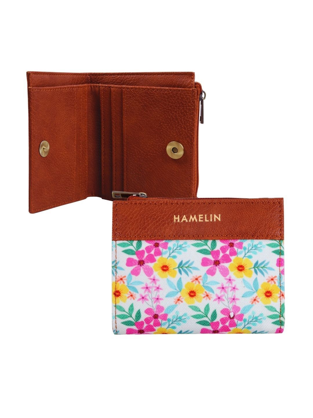 

HAMELIN Ladies wallet Tahiti Sunset Two Fold Wallet, Tan