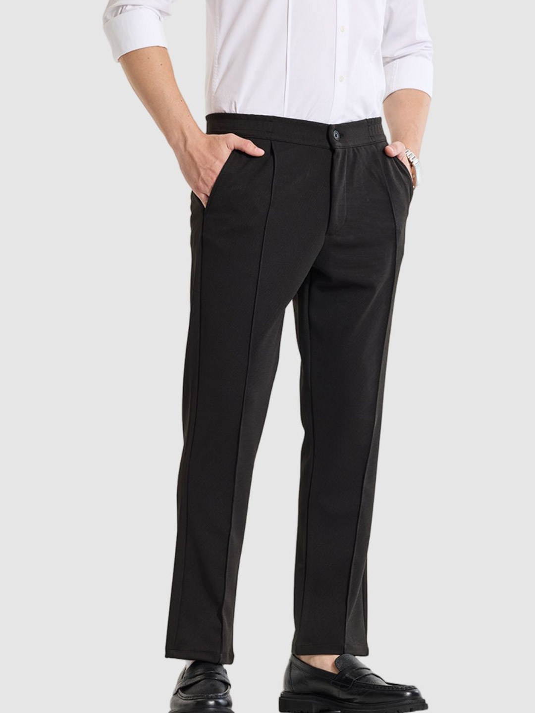 

Snitch Men Black Relaxed Fit Trousers