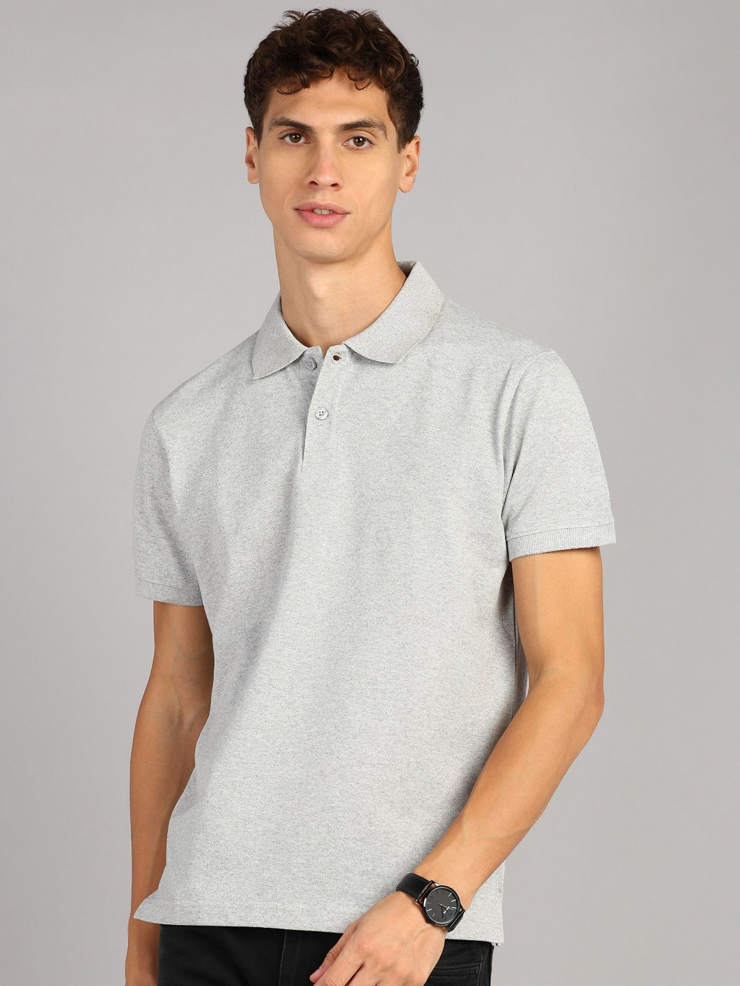

XFOX Men Polo Collar T-shirt, Grey