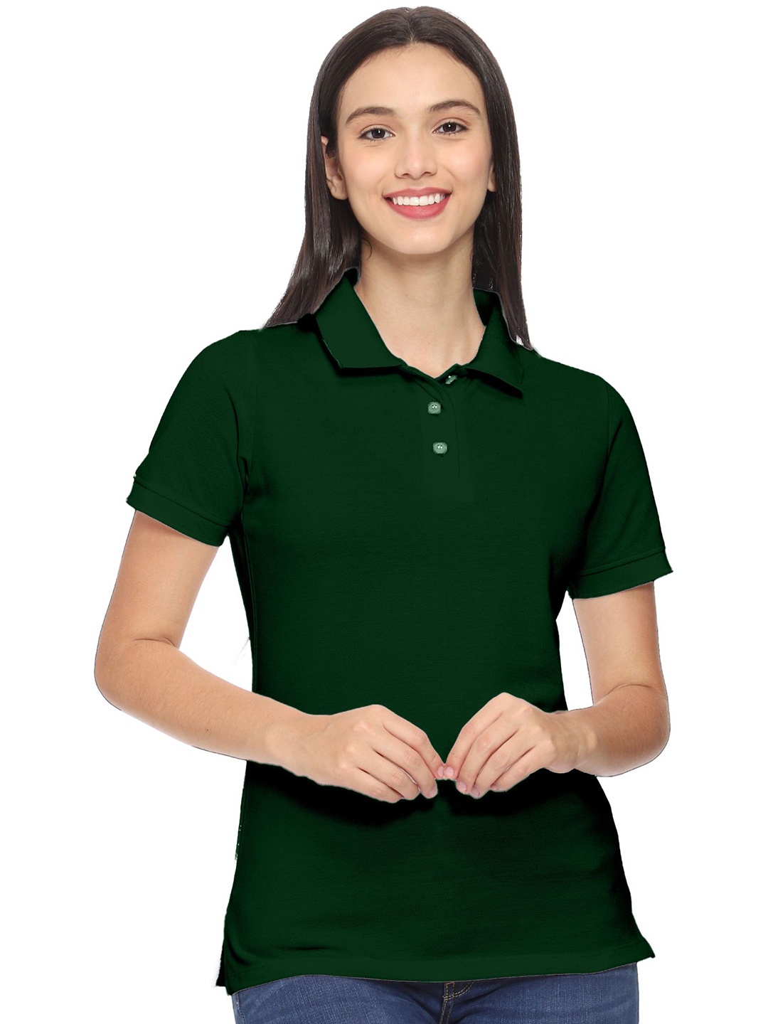 

ROARERS Women Polo Collar T-shirt, Green