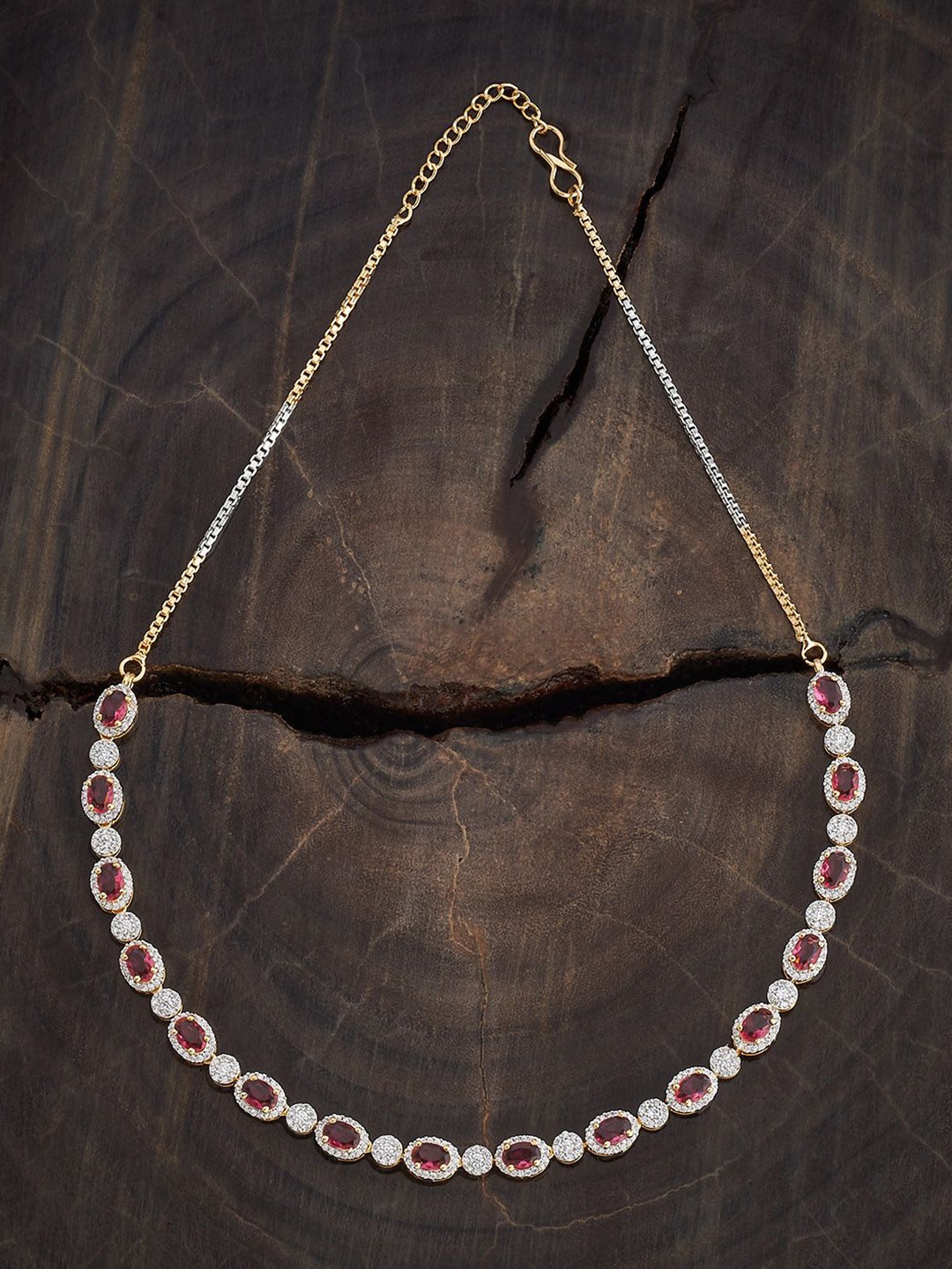

Kushal's Fashion Jewellery Gold-Plated CZ Studded Necklace