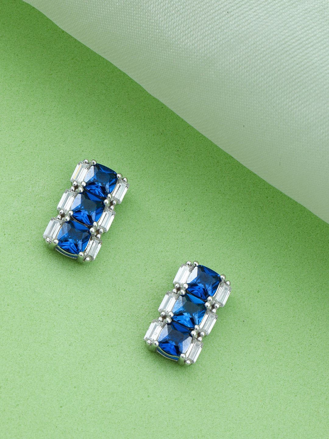 

MAIRA 925 Sterling Silver Rhodium-Plated Cubic Zirconia-Studded Classic Studs
