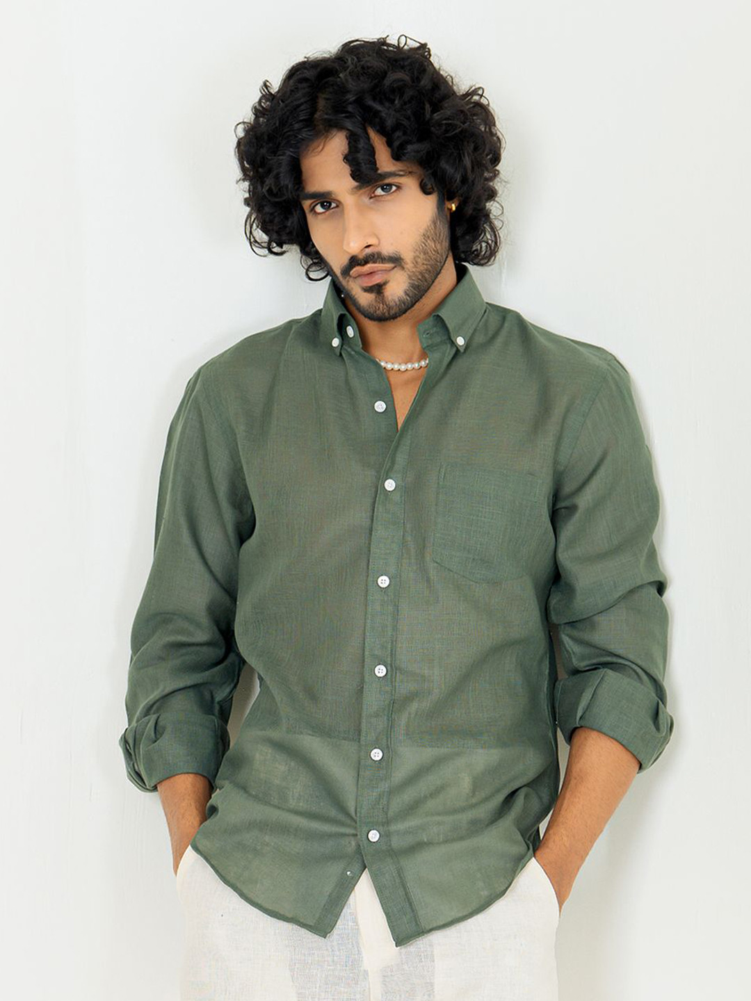 

Tistabene Men Opaque Casual Shirt, Green