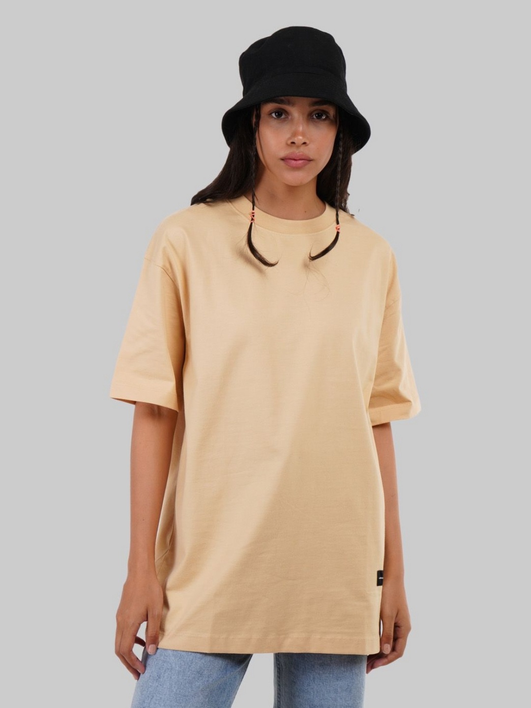 

Underrated Club Women Round Neck Bio Finish T-Shirt, Beige