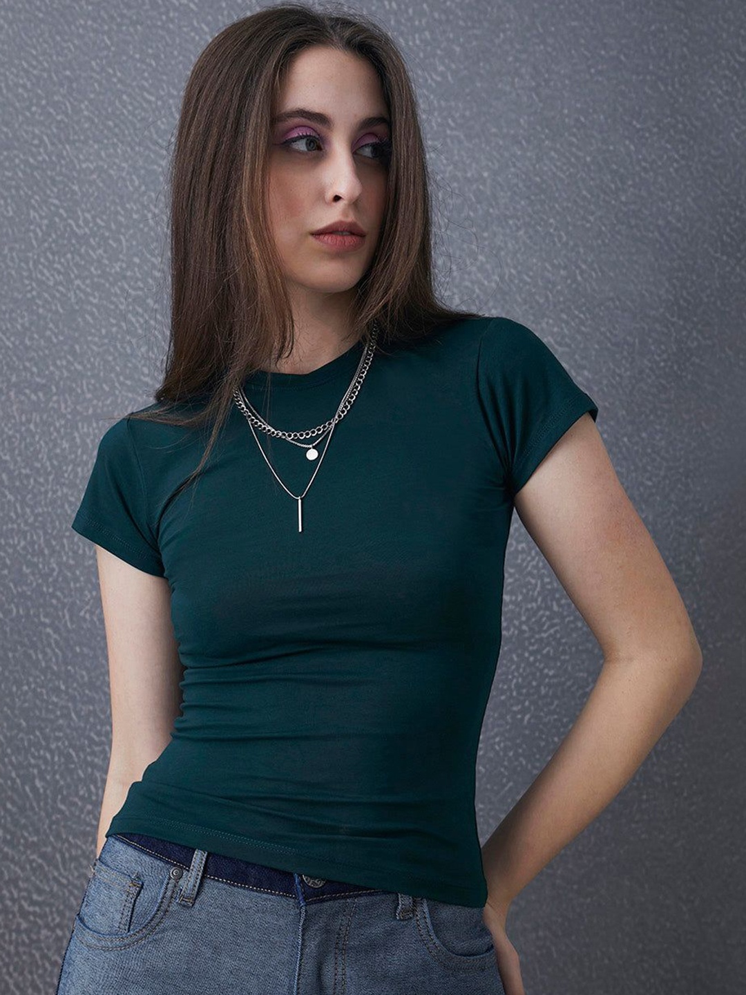 

VOLTEDGE Women Slim Fit T-shirt, Green