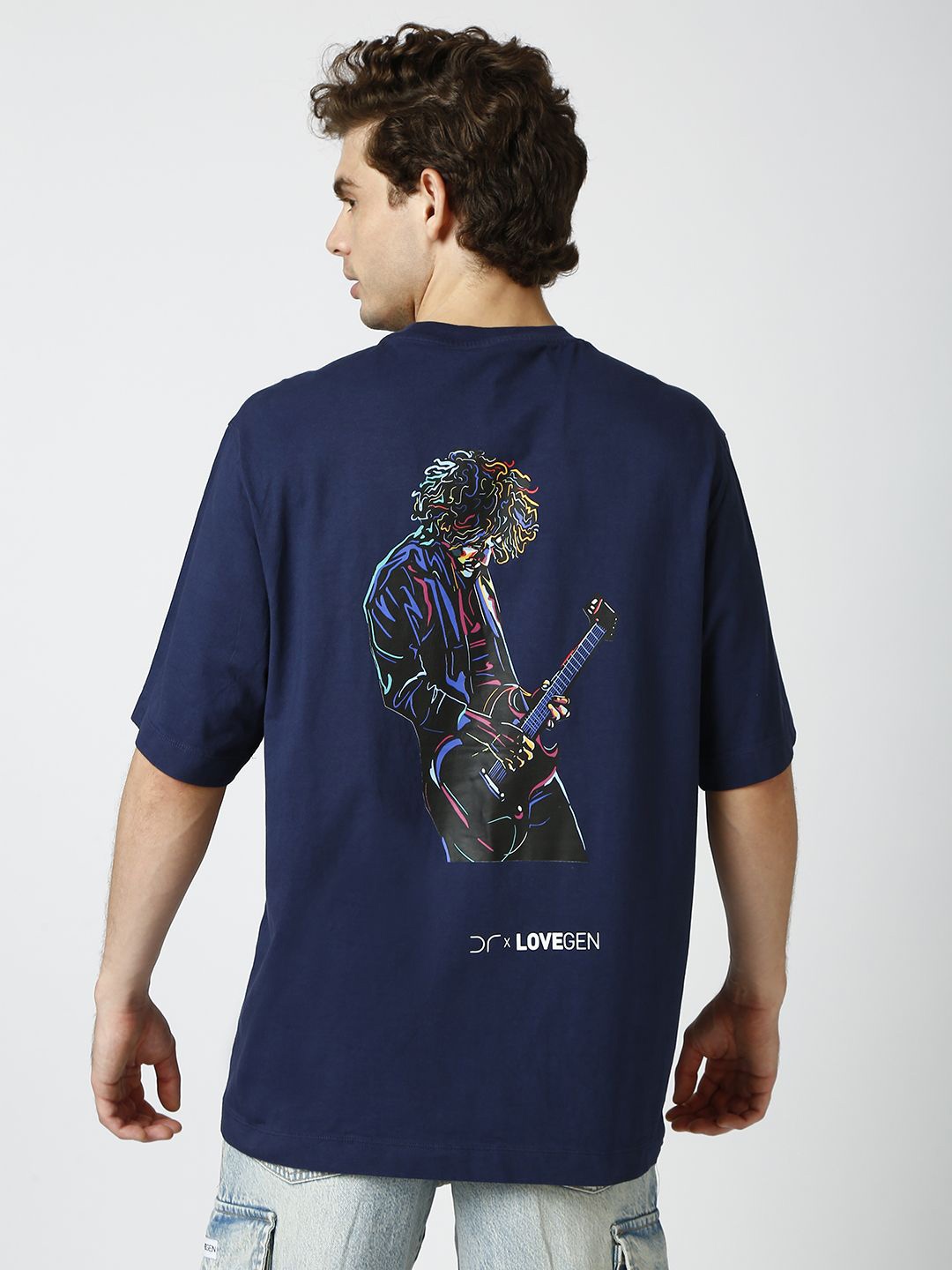 

LOVEGEN x Darshan Raval Casual Oversized T-Shirt, Blue