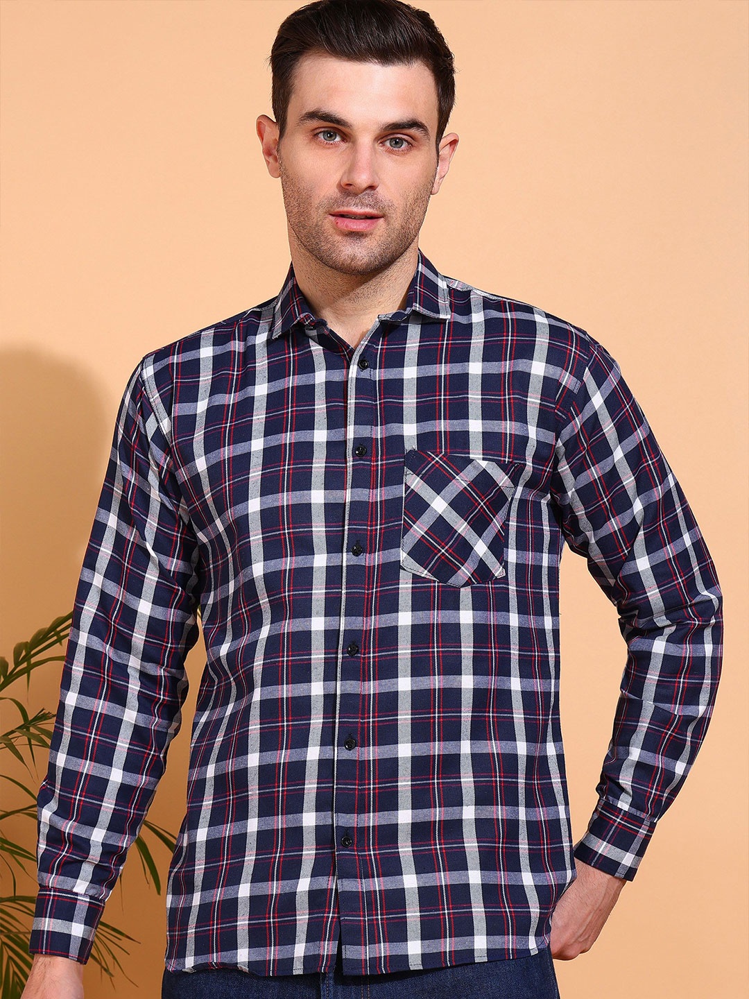 

Metronaut Men Classic Tartan Checks Opaque Checked Casual Shirt, Multi