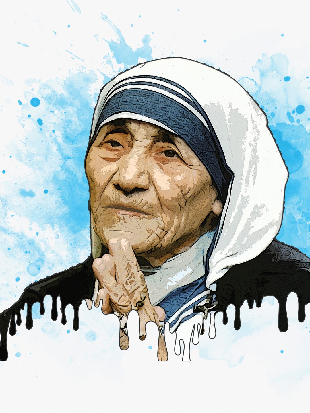 

CVANU Blue & White Canvas Human Painting Wall Art