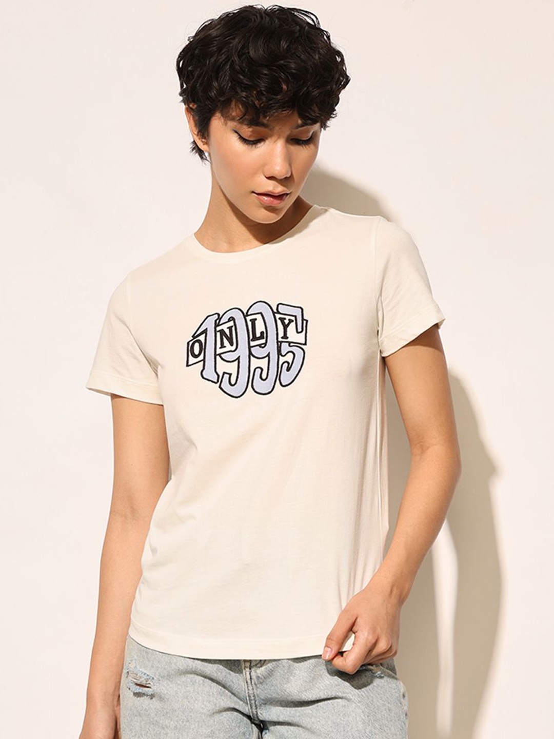 

ONLY Women Typography Printed T-shirt, White