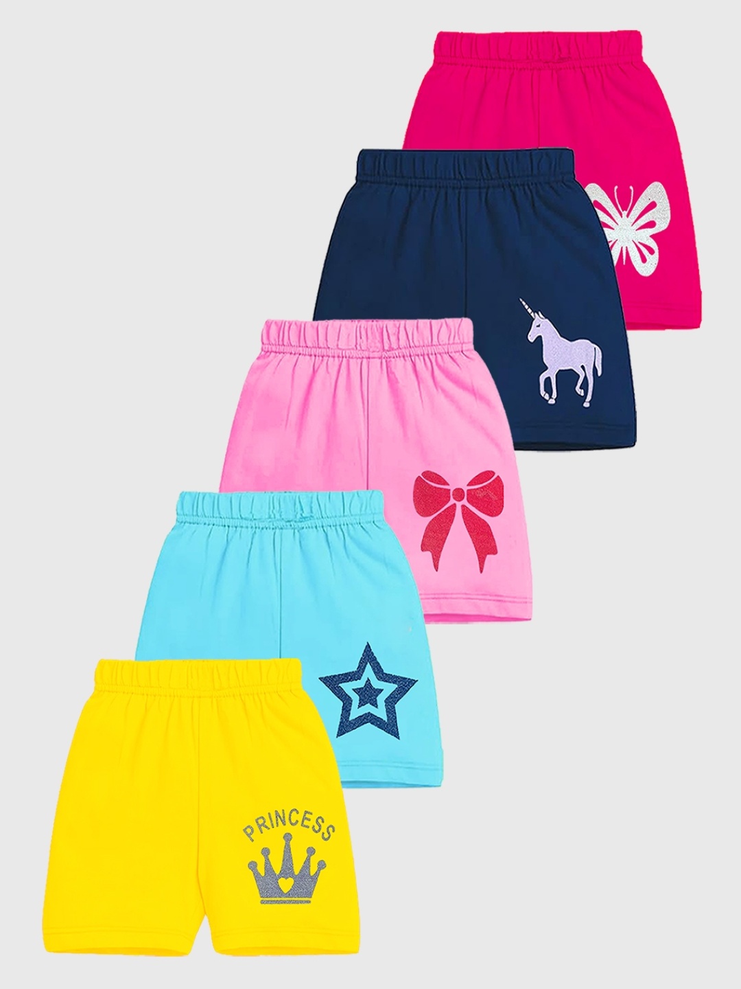 

KUCHIPOO Girls Printed Shorts, Pink