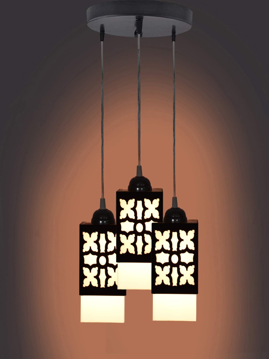 

Gojeeva Black & White Textured Wooden Square Shaped Wall Lamp