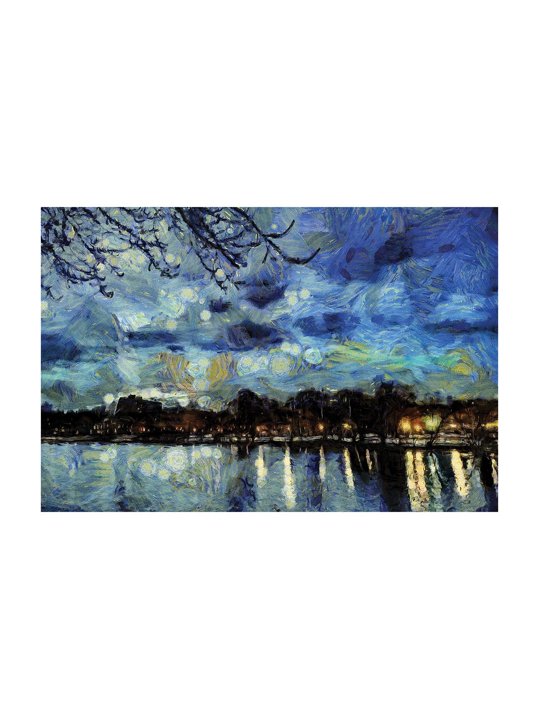

CVANU Blue & Grey Abstract Canvas Painting Wall Art