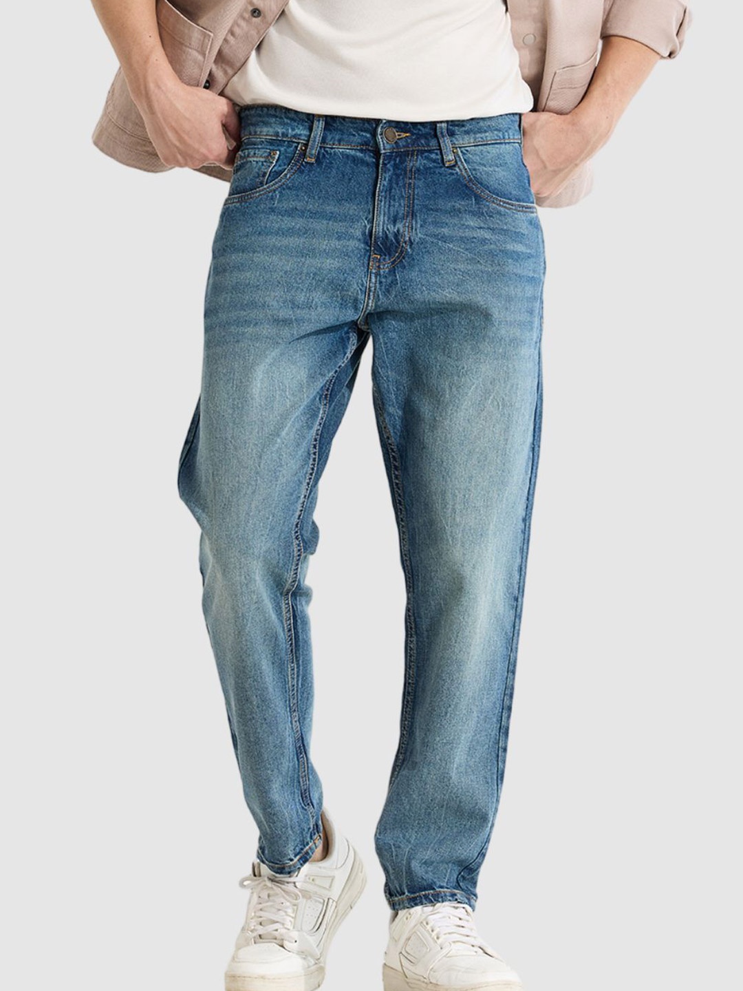

Snitch Men Blue Baggy Fit Cotton Jeans