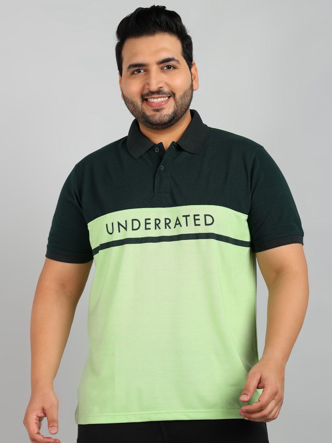 

XFOX Men Colourblocked Polo Collar T-shirt, Green