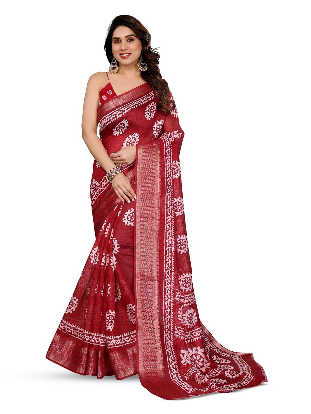 

Moda Rapido Ethnic Motifs Zari Saree, Maroon